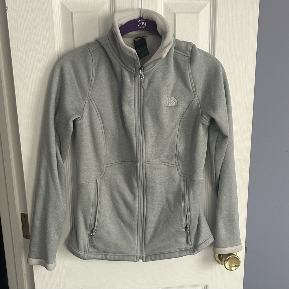 The North Face Fleece Lined Light Gray Jacket Size Small Petite SP